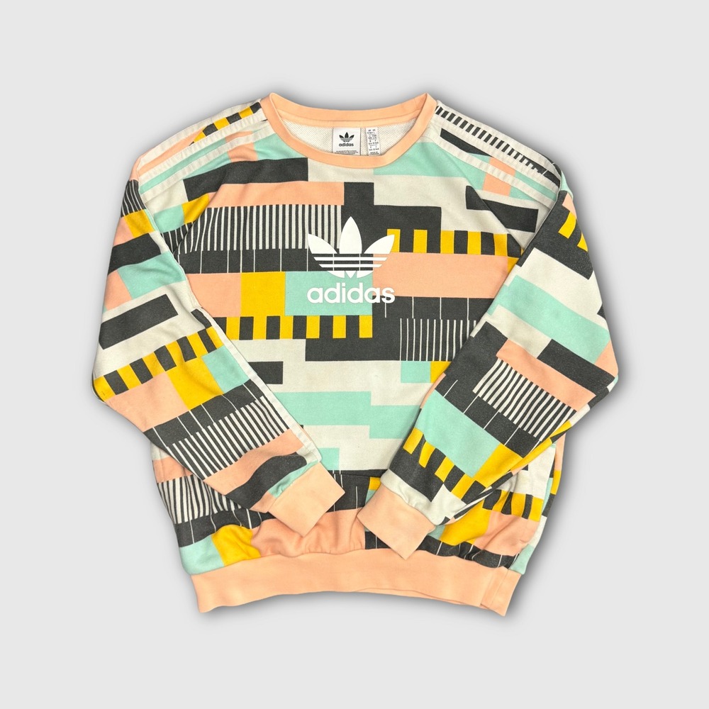 Adidas Retro Trefoil Crewneck Pullover Sweatshirt - Kid's - L - Multicolor